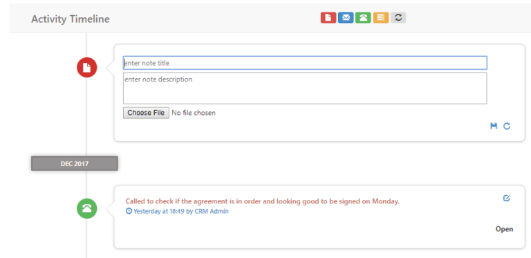 Soluzione's Activity Timeline - An Interactive Vertical Timeline View