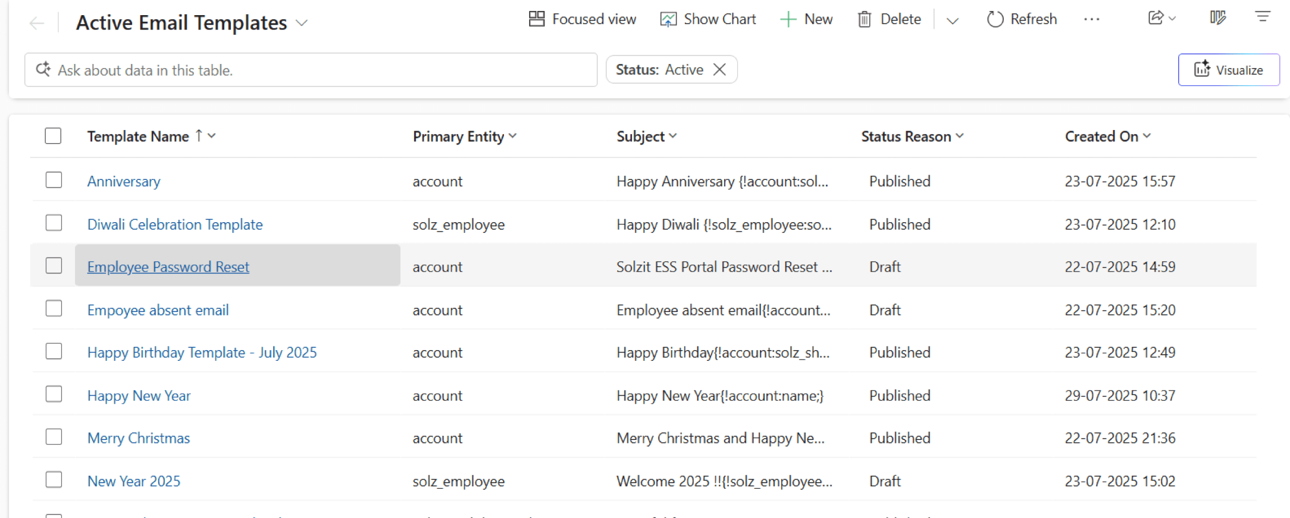 email template slide