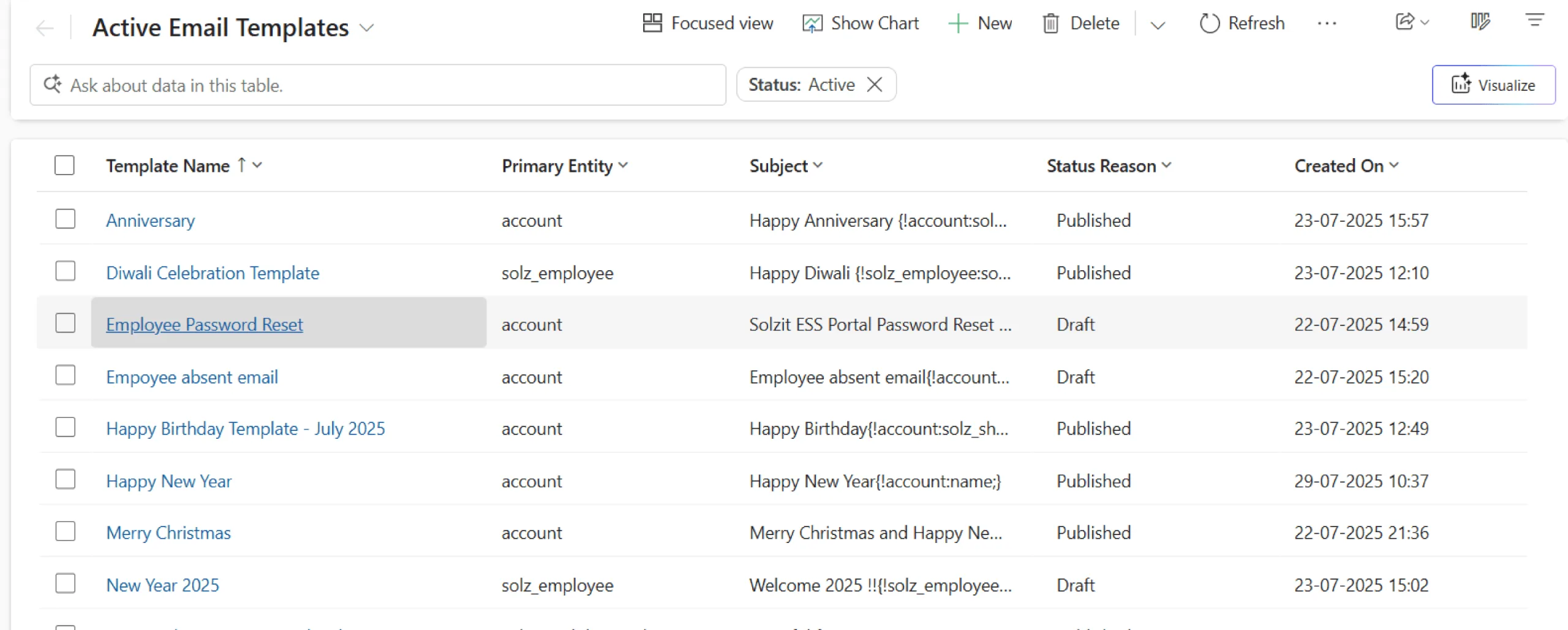 email template slide